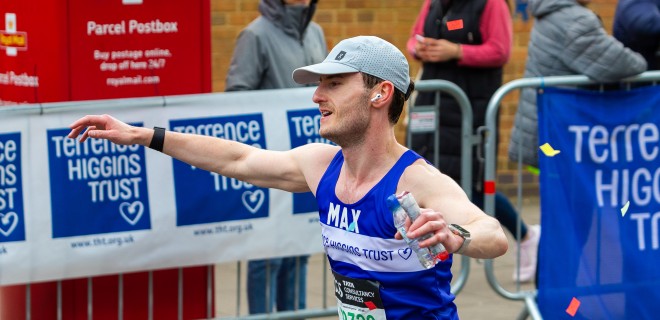 A Terrence Higgins Trust runner in the 2024 London Marathon.