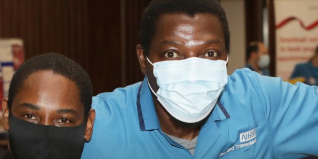 Blood donor and doctor