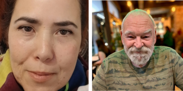 Monica, left, and Greg, right