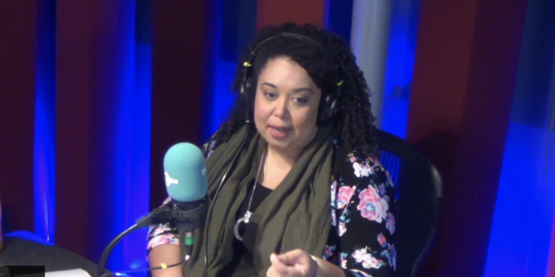 Aisha-Monic Namurach giving an interview