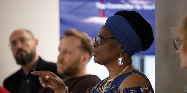 Dominic Edwards, Jake Bayley, Asher Craig at trustee meeting