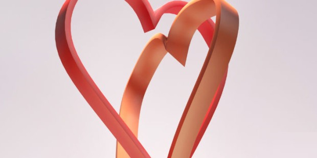 Birmingham AIDS and HIV memorial of interlocking red ribbons