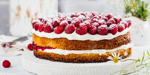 Coconut and raspberry cake 