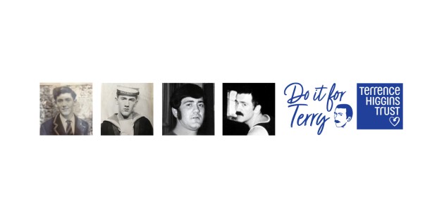 A series of images of Terry throughout his life with the Do it for Terry logo and THT logo