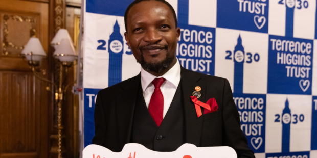 Charles Kwaku-Odoi at World AIDS Day 2025 Speaker's House reception.
