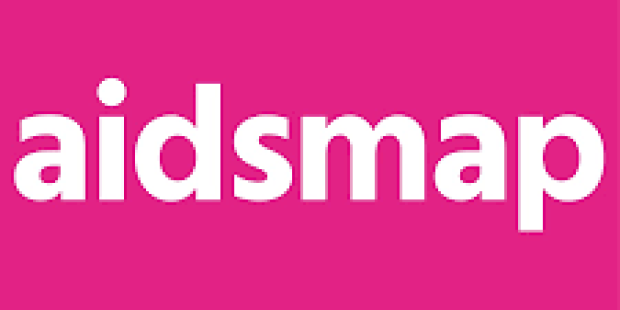 aidsmap logo on a hot pink background.