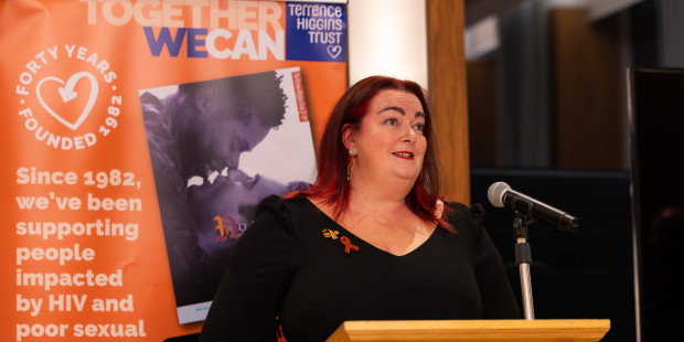 Elizabeth MacRae giving speech