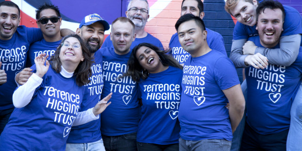 Large group of people in THT shirts